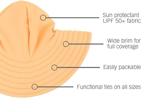 RuffleButts Toddler Girls UPF 50+ - Wide Brim Sun Hat | 80% Nylon 20% Spandex, Reversible Polka Dots, Adjustable Fit, Beach And Pool Use, Hand Wash Only in Saudi Arabia