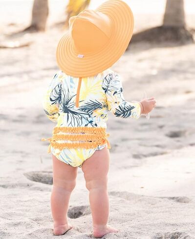 RuffleButts Toddler Girls UPF 50+ - Wide Brim Sun Hat | 80% Nylon 20% Spandex, Reversible Polka Dots, Adjustable Fit, Beach And Pool Use, Hand Wash Only in Saudi Arabia