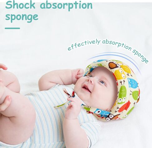 2 Pieces Baby Infant Toddler Helmet for Crawling Walking with 2 Pairs Knee Pads Socks No Bump Baby Toddler Safety Helmet Head Protector for Baby Walking Crawling Running (Owl Style) in Saudi Arabia