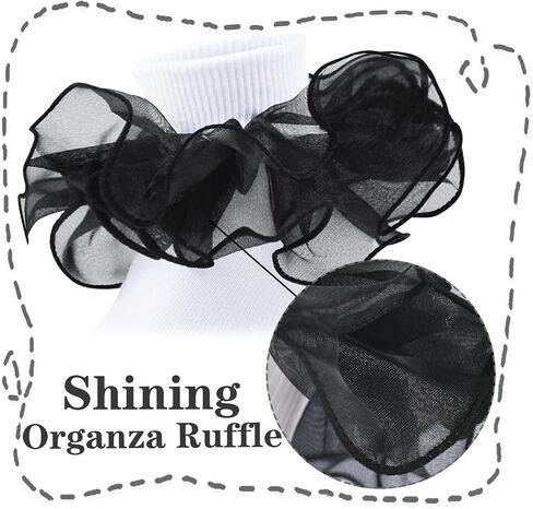 Girls Ruffle Socks Double Lace Frilly Dress Socks Kids Turn Cuff Socks for Toddler Little Girls 2/3 Pack in Saudi Arabia
