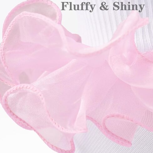 Girls Ruffle Socks Double Lace Frilly Dress Socks Kids Turn Cuff Socks for Toddler Little Girls 2/3 Pack in Kuwait