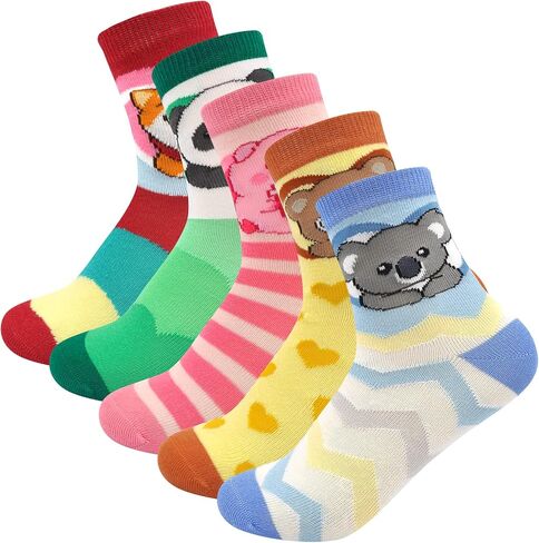 Kids Cotton Ankle Animal Socks - Cute Cartoon Crew Socks Soft Funny Childs Socks Breathable Toddler Sock for Boys Girls in Saudi Arabia