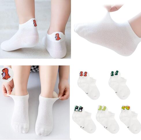 5 Pack Baby Girls Boys Mesh Thin Socks Cotton Low Cut Kids Toddler No Show Ankle Socks 1-12T Soft White/Multicolor in Saudi Arabia