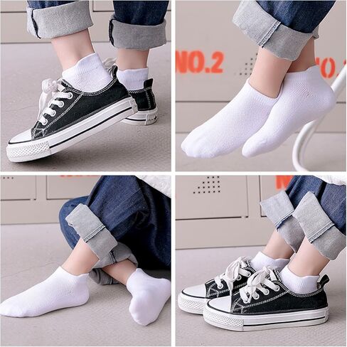 Looching 5 Pack Baby Girls Boys Mesh Thin Socks Cotton Low Cut Kids Toddler No Show Ankle Socks 1-12T Soft White/Multicolor in Kuwait
