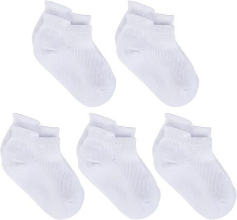 Looching 5 Pack Baby Girls Boys Mesh Thin Socks Cotton Low Cut Kids Toddler No Show Ankle Socks 1-12T Soft White/Multicolor in Kuwait