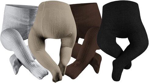 Petrass طفل الفتيات كابل جوارب محبوكة الرضع كامل القدمين سلس القطن الجوارب المولود الجديد الفتيات لفافة ساق غير مخيطة 3/4/5/6 in Kuwait