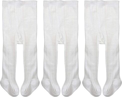 EPEIUS Baby Girls Tights Cable Knit Leggings Stockings Cotton Pantyhose for Newborn Infants Toddlers 3/6 Pack in Saudi Arabia