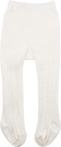 Zando Cable Knit Toddler Tights Baby Seamless Leggings Girls Stockings | Soft Cotton, Stretchy, Durable, Thick Warm for Fall Winter Outfit, Footed Pantyhose for School Under Dress, Cute for Photos in Saudi Arabia