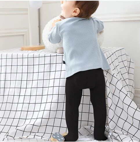 Baby Toddler Girls Cable Knit Tights, Non-Slip Footed Stockings | Cable Knit Texture, Non-Slip Sole Design, Footed Tight Style, Baby Girl Fit, Newborn to Toddler Sizes in Kuwait