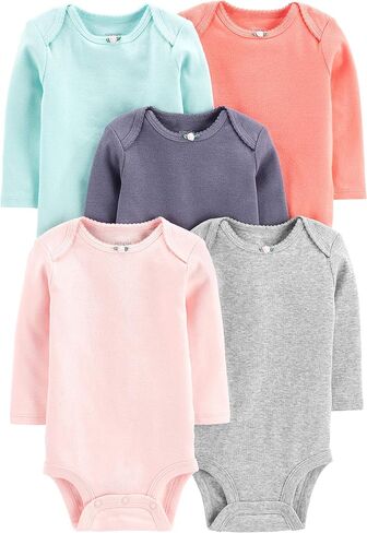 Simple Joys by Carter's Baby Girls 5-pack Long-sleeve Bodysuit in Saudi Arabia
