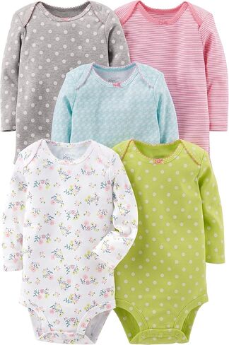 Simple Joys by Carter's Baby Girls 5-pack Long-sleeve Bodysuit in Saudi Arabia