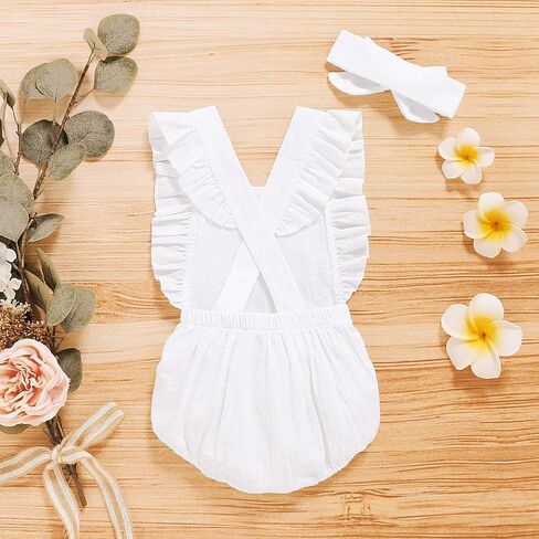 Shalofer Baby Girl First Birthday Outfit 1st Birthday Bodysuit with Headband in Saudi Arabia