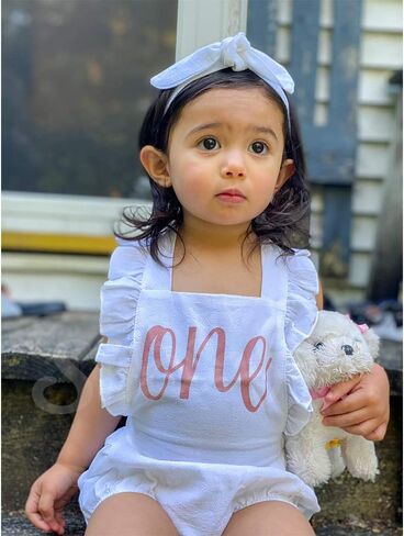 Shalofer Baby Girl First Birthday Outfit 1st Birthday Bodysuit with Headband in Saudi Arabia