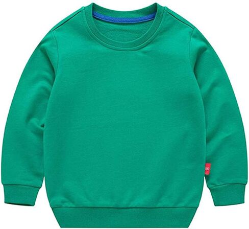 HAXICO Unisex Kids Solid Cotton Thin Pullover Sweatshirt T-Shirt Toddler Baby Crewneck Long Sleeve Tshirts Tops Blouse in Saudi Arabia