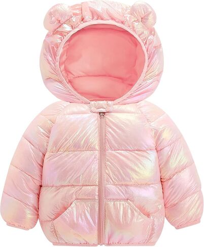 بي اف يو ستايل معاطف شتوية للاطفال البنات والاولاد الصغار جاكيت منتفخ خفيف مع غطاء للرأس in Kuwait