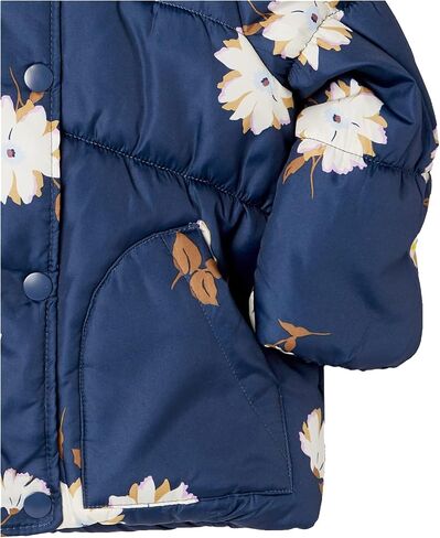 معطف شتوي للأطفال بغطاء للرأس من OshKosh B’gosh للفتيات، باللون الأزرق الداكن مع تصميم زهور أنيق in Saudi Arabia
