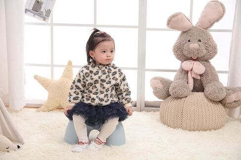 سترة Minicoco للأطفال الصغار من الصوف للملابس الخارجية الدافئة للفتيات الصغيرات بسحاب لأعلى معطف الخريف والشتاء، سويت شيرت كرتوني، طباعة الفهد in Kuwait