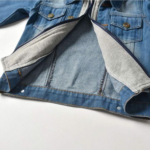 SOFEON Toddler Baby Boy Girls Denim Jacket Button Down Basic Ripped Hoodie Jeans Coat Kid Cowboy Outwear Casual Clothes in Kuwait