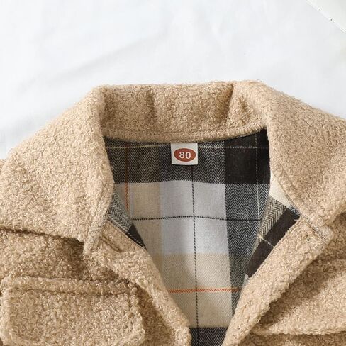 MoZiKQin Toddler Baby Boys Girls Wool Coat Winter Warm Double Breasted Trench Coat Kids Jacket Outwear Clothes in Saudi Arabia