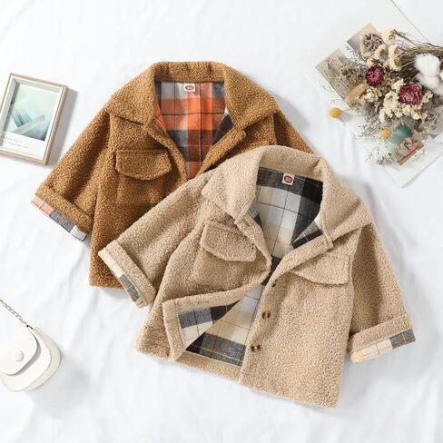 MoZiKQin Toddler Baby Boys Girls Wool Coat Winter Warm Double Breasted Trench Coat Kids Jacket Outwear Clothes in Saudi Arabia