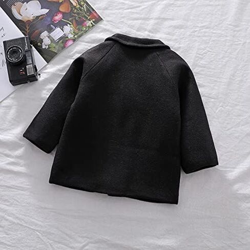 MoZiKQin Toddler Baby Boys Girls Wool Coat Winter Warm Double Breasted Trench Coat Kids Jacket Outwear Clothes in Kuwait