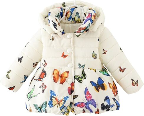 MINKIDFASHION Baby Girls Winter Autumn Warm Butterfly Little Kids Toddler Jacket Coat in Saudi Arabia