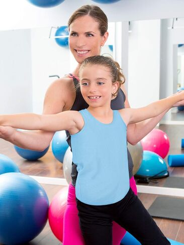 SATINIOR 4 قطع الفتيات الرقص تانك القمم Racerback المحاصيل تانك القمم بلا أكمام للجمباز وDancewear in Kuwait