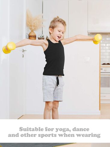 SATINIOR 4 قطع الفتيات الرقص تانك القمم Racerback المحاصيل تانك القمم بلا أكمام للجمباز وDancewear in Kuwait