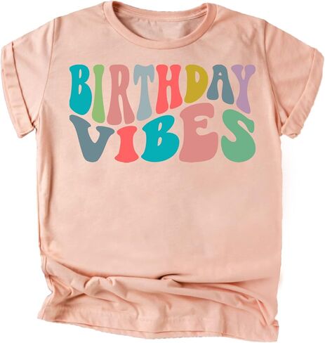 Birthday Vibes Groovy Toddlers and Youth Girls Birthday Shirts in Saudi Arabia