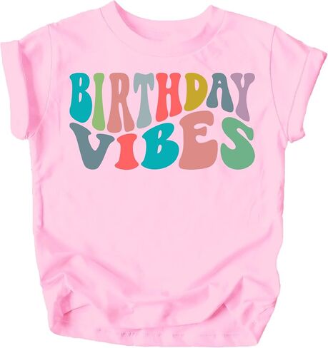 Birthday Vibes Groovy Toddlers and Youth Girls Birthday Shirts in Saudi Arabia