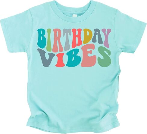 Birthday Vibes Groovy Toddlers and Youth Girls Birthday Shirts in Saudi Arabia