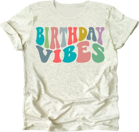 Birthday Vibes Groovy Toddlers and Youth Girls Birthday Shirts in Saudi Arabia