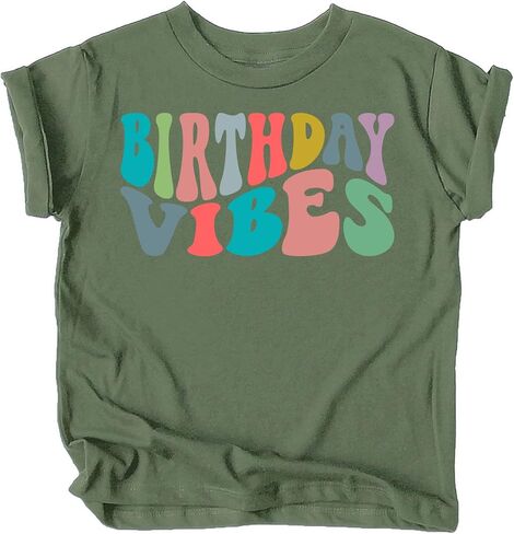 Birthday Vibes Groovy Toddlers and Youth Girls Birthday Shirts in Saudi Arabia