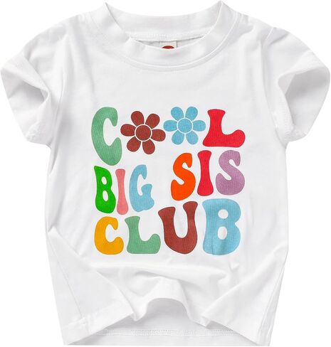 Big Sister Shirt for Little Girls Cotton T-Shirt Clothes Short Sleeve Tops Toddler Baby Announcement Outfits in Saudi Arabia