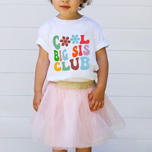Big Sister Shirt for Little Girls Cotton T-Shirt Clothes Short Sleeve Tops Toddler Baby Announcement Outfits in Saudi Arabia