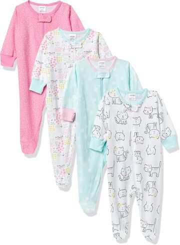 Onesies Brand Baby Girls 4-Pack Sleep 'N Play Footies Multi Pack in Saudi Arabia