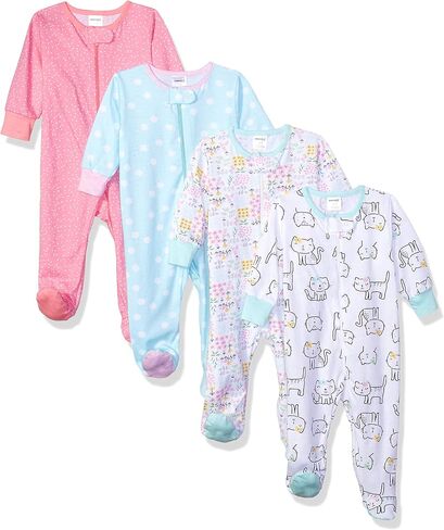 Onesies Brand Baby Girls 4-Pack Sleep 'N Play Footies Multi Pack in Saudi Arabia