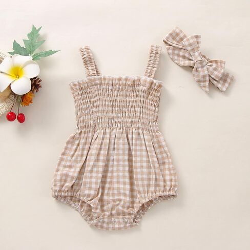 Newborn Baby Girl Bodysuit Sleeveless Halter Frill Romper One-piece Jumpsuit with Headband Summer Clothes Set in Saudi Arabia