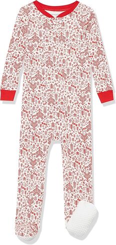 Amazon Essentials Toddlers and Baby Girls' Snug-Fit Cotton Footed Sleeper Pajamas, Multipacks in Saudi Arabia