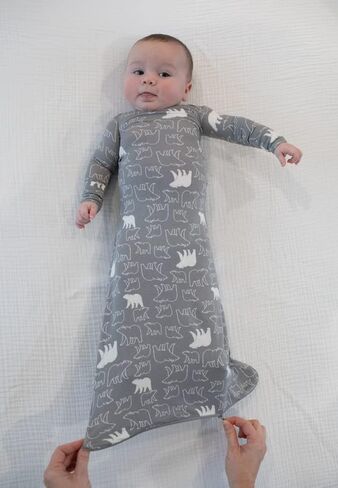 GUNAMUNA Unisex Baby Gown Sleeper, Night Gown with Diaper-Zipper in Saudi Arabia