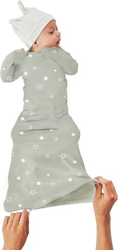 GUNAMUNA Unisex Baby Gown Sleeper, Night Gown with Diaper-Zipper in Saudi Arabia