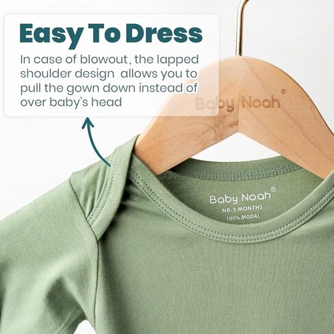 Baby Noah Newborn Knotted Gown for Boy Girls, Newborn Coming Home From Hospital Outfit, Baby Tie Gown Nightgown in Saudi Arabia