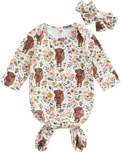 CIYCUIT Knotted Baby Gowns Newborn Coming Home from Hospital Outfit in Kuwait