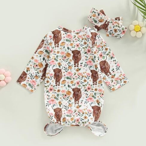 CIYCUIT Knotted Baby Gowns Newborn Coming Home from Hospital Outfit in Kuwait
