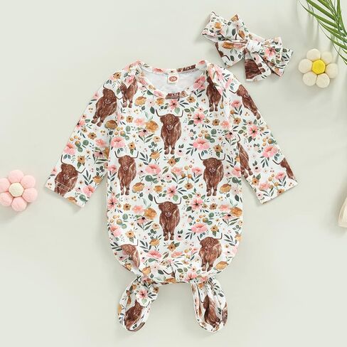 CIYCUIT Knotted Baby Gowns Newborn Coming Home from Hospital Outfit in Kuwait