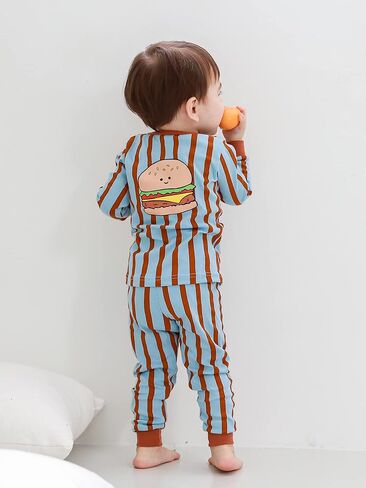 Mini-K Baby Toddler Kids Boys Girls Sleepwear Pajamas 100% Cotton Long Sleeve 2pcs Pjs Set in Saudi Arabia