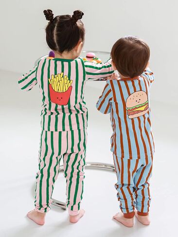 Mini-K Baby Toddler Kids Boys Girls Sleepwear Pajamas 100% Cotton Long Sleeve 2pcs Pjs Set in Saudi Arabia