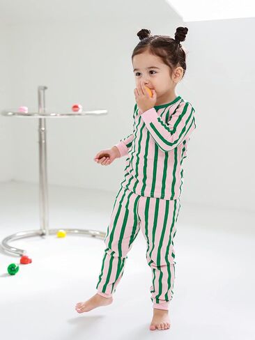 Mini-K Baby Toddler Kids Boys Girls Sleepwear Pajamas 100% Cotton Long Sleeve 2pcs Pjs Set in Saudi Arabia