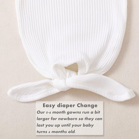 NZRVAWS Baby Gown Newborn Cotton Nightgown Long Sleeve Stripe Baby Sleeping Bags Baby Boy Girl Coming Home Outfits Set in Saudi Arabia