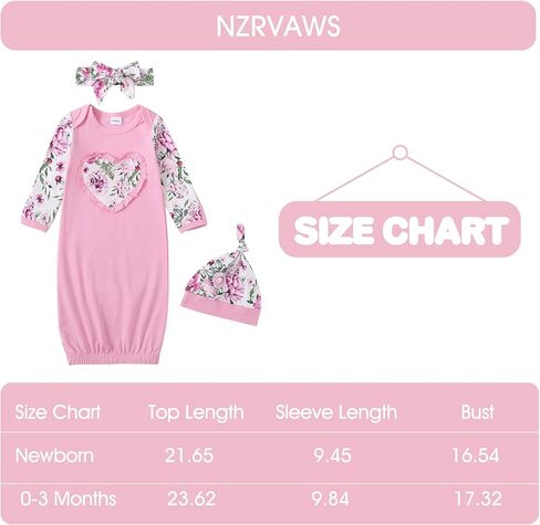 NZRVAWS Baby Gown Newborn Cotton Nightgown Long Sleeve Stripe Baby Sleeping Bags Baby Boy Girl Coming Home Outfits Set in Saudi Arabia